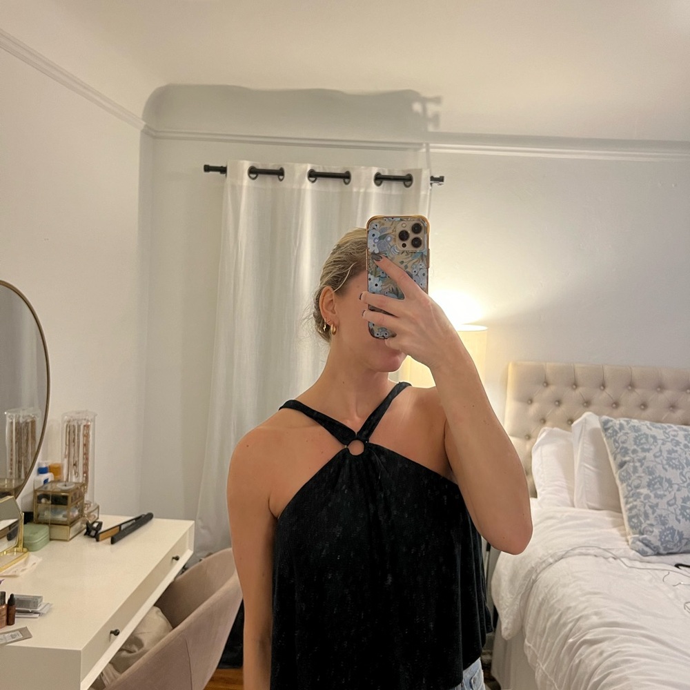 Free People Black Halter Top